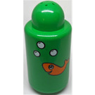 LEGO Green Primo 1 x 1 x 2 Shaker with Fish and Bubbles Pattern