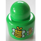 LEGO Zielony Primo Okrągły Rattle 1 x 1 Cegła z 4 bees (2 groups z 2 bees) (31005 / 75592)