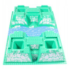 LEGO Groen Verhoogd Grondplaat 32 x 48 x 6 met Vier Hoek Gaten met River Patroon (30271)