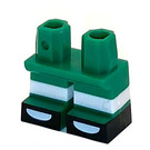 LEGO Verde Piernas cortas con Blanco Rayas, Verde Shoes con Negro Border y Blanco Tips (41879)