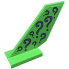 LEGO Groen Shuttle Staart 2 x 6 x 4 met Riddler ‘?’ Question Mark (Both Sides) Sticker (6239)