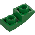 LEGO Vihreä Luiska 1 x 2 Kaareva Käänteinen (24201)