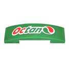 LEGO Grün Steigung 1 x 4 Gebogen Doppelt mit Octan Logo Aufkleber (93273)