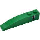 LEGO Slope 1 x 6 Curved with Black '1' in Green Oval Sticker (41762)