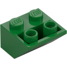 LEGO Groen Helling 2 x 2 (45°) Omgekeerd met platte afstandsring eronder (3660)