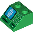 LEGO Green Slope 2 x 2 (45°) with ATM Display and Keypad Decoration (3039 / 21643)