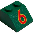 LEGO Verde Con pendiente 2 x 2 (45°) con Rojo 6 Printing (3039)