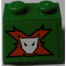 LEGO Grün Steigung 2 x 2 (45°) mit World Racers Team Extreme Logo Aufkleber (3039)