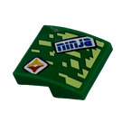 LEGO Vert Pente 2 x 2 Incurvé avec Bleu 'ninja' et Shuriken Throwing Star (Model Droite) Autocollant (15068)