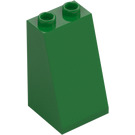 LEGO Verde Pendenza 2 x 2 x 3 (75°) Bottoncini cavi, superficie ruvida (3684 / 30499)