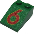 LEGO Green Slope 2 x 3 (25°) with 6 Pattern with Rough Surface (3298)