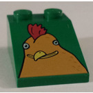 LEGO Green Slope 2 x 3 (25°) with Chicken Head with Smooth Surface (30474)