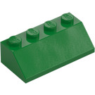 LEGO Zelená Sklon 2 x 4 (45°) s drsným povrchem (3037)