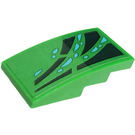 LEGO Green Slope 2 x 4 Curved with Shapes (Right) Sticker (93606)