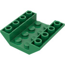 LEGO Groen Helling 4 x 4 (45°) Dubbele Omgekeerd met Open Midden (Geen gaten) (4854)