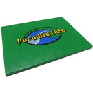 LEGO Grün Steigung 6 x 8 (10°) mit "Paradise Cafe" und Logo Aufkleber (4515)