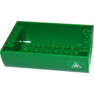 LEGO Green Slope 6 x 8 x 2 Curved Inverted Double with Fire Warning Sticker (45410)