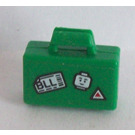 LEGO Vert Petit Valise avec blanc Tag avec 'BLL', Minifigure Diriger et Triangle Autocollant (4449)