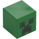 LEGO Groen Vierkant Minifiguur Hoofd met Creeper Gezicht (20275 / 28275)