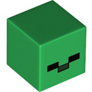 LEGO Green Square Minifigure Head with Minecraft Zombie Face (20049 / 28269)
