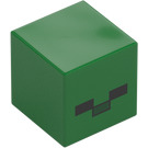 LEGO Green Square Minifigure Head with Zombie Face (20049 / 28269)