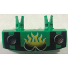 LEGO Verde Technic Rejilla 1 x 4 con 2 Pins con Flames (30622 / 41035)