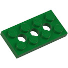 LEGO Green Technic Plate 2 x 4 with Holes (3709)