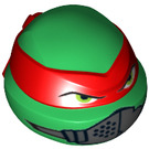 LEGO Green Teenage Mutant Ninja Turtles Head with Raphael Red Mask and Mouth Armor (17506)