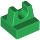 LEGO Verde Plana 1 x 1 con Clip (Sin corte en el centro) (2555 / 12825)