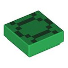 LEGO Grün Fliese 1 x 1 mit Pixels mit Nut (3070 / 106300)