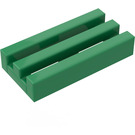 LEGO Green Tile 1 x 2 Grille (without Bottom Groove)