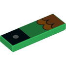 LEGO Green Tile 1 x 3 with black square (39090 / 63864)