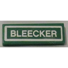 LEGO Groen Tegel 1 x 3 met 'BLEECKER' Sticker (63864)