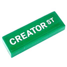 LEGO Vert Tuile 1 x 3 avec CREATOR ST Autocollant (63864)