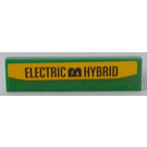 LEGO Green Tile 1 x 4 with 'ELECTRIC HYBRID' Sticker (2431)