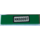 LEGO Green Tile 1 x 4 with HK60097 Sticker (2431)