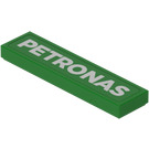 LEGO Green Tile 1 x 4 with 'Petronas' Sticker (2431)