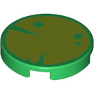 LEGO Vert Tuile 2 x 2 Rond avec Lime Lily Pad avec porte-goujon inférieur (14769 / 79873)