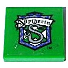 LEGO Vert Tuile 2 x 2 avec Slytherin Crest avec Banner sur Haut Autocollant avec rainure (3068)