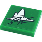 LEGO Green Tile 2 x 2 with Triangular Graffiti Sticker with Groove (3068)