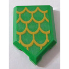 LEGO Vert Tuile 2 x 3 Pentagonal avec Gold Scales Autocollant (22385)