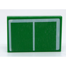 LEGO Green Tile 2 x 3 with Half Ping Pong Table Sticker (26603)