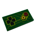 LEGO Green Tile 2 x 4 with Arcade Game Controls Sticker (87079)