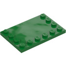 LEGO Vihreä Laatta 4 x 6 jossa Nupit päällä 3 Edges (6180)