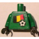 LEGO Grøn Torso med Belgian Flag og Fodbold Bold med Variable Number på bagsiden (973)