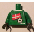 LEGO Green Torso with Danish Flag and Soccer Ball with Variable Number on Back (973)