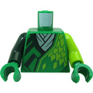 LEGO Zielony Tułów z Limonka Scales I Biały Szalik (973 / 76382)