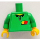 LEGO Zelená Trup s Červená a Žlutá Cards (Fotbal Referee) (973)