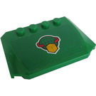 LEGO Vert Coin 4 x 6 Incurvé avec Boîte et Arrows et Globe Autocollant (52031)