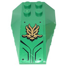 LEGO Green Wedge 6 x 4 Triple Curved with Golden Dragon Head Sticker (43712)